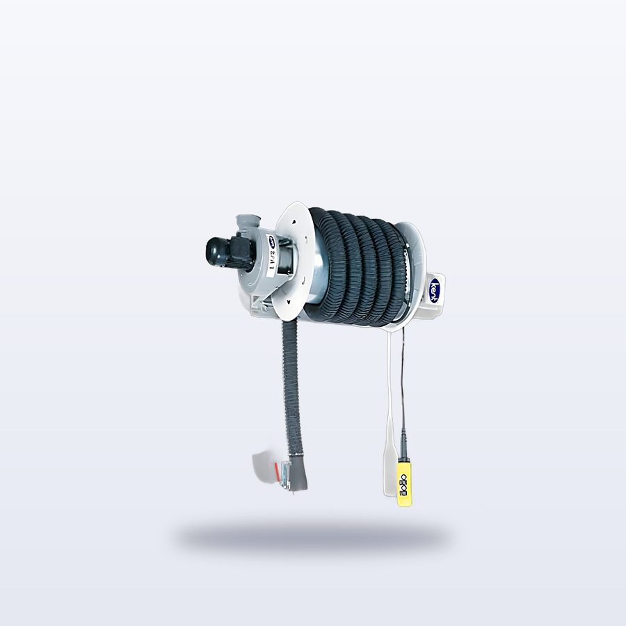 Motorlu Egzoz Makarası Fanlı ø100 mm 7 m Hortumlu
